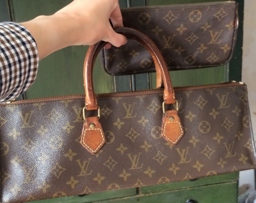 Vintage 80s Genuine Louis Vuitton Set Half Handbag and Cosmetic Purse £POA