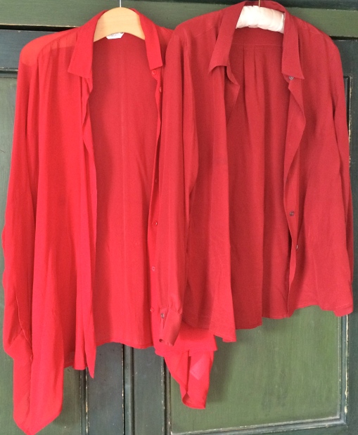 Preloved TOAST label silk cranberry and raspberry shirt blouses £20 each
